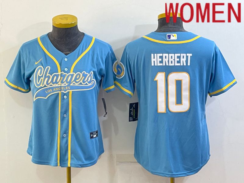 Women Los Angeles Chargers #10 Herbert Light Blue 2022 Nike Co branded NFL Jerseys